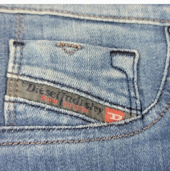 DIESEL LIVIER Stretch Super Slim Blue Low Waist Jegging Size 26 - Picture 6 of 11